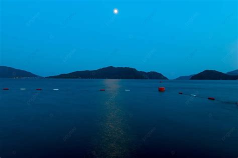 beautiful seascape  night   moon tranquil panoramic land