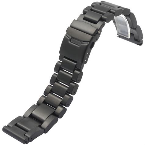 luxury black solid stainless steel  band mens mm mm mm  strap high quality