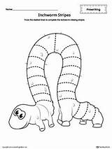 Inchworm Tracing Prewriting Trace Skills sketch template