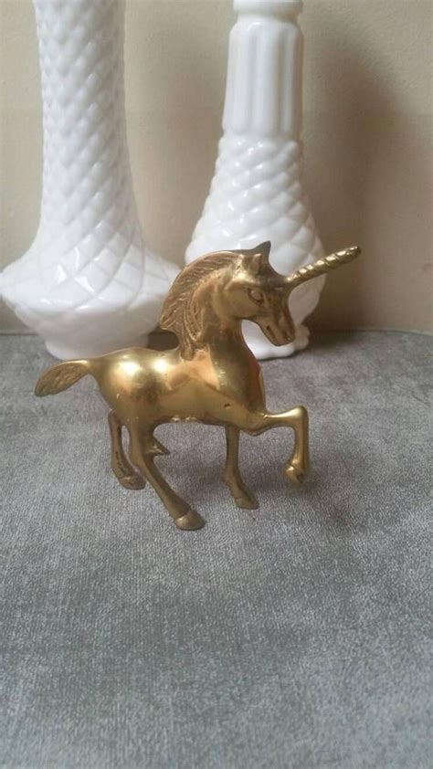 vintage petite brass unicorn midcentury mythology etsy vintage unicorn mid century