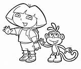 Dora Coloring Boots Pages Explorer Print Sheet Cartoon Printable sketch template