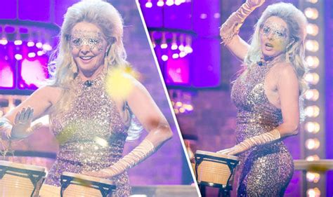 Carol Vorderman Plays The Bongos In Show Stopping Gold Gown On Lip Sync