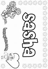 Sasha Coloring Name Pages Hellokids Print Color Online sketch template