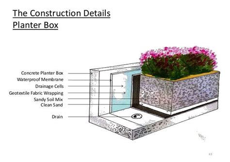 construction details planter box concrete planter box waterproof