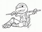 Coloring Ninja Pages Mutant Teenage Turtle Easy Turtles Printable Popular sketch template