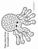 Dot Printable Coloring Pages Dauber Do Bingo Printables Octopus Ocean Marker Template Templates Painting Dots Activities Sheets Kids Color Animals sketch template