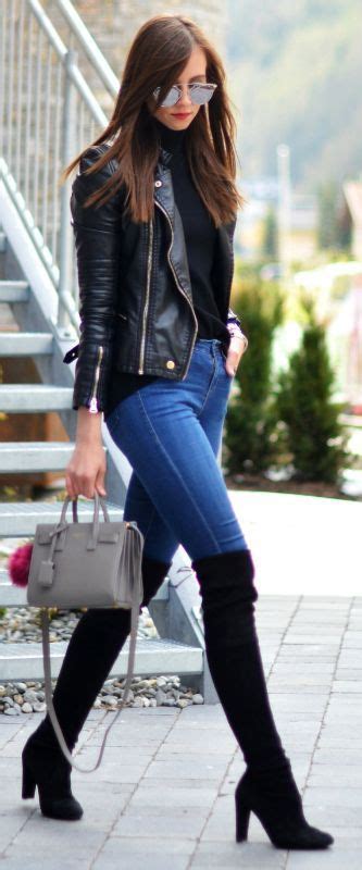 rev up your wardrobe with these leather jacket outfits style {fall casual} leather jacket