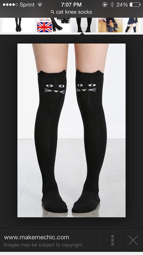 women cute kitten knee high tattoo stockings pantyhose tights leggin plus size on