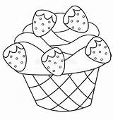 Kleurende Pancakes Kuchens Farbtonseite Aardbei sketch template