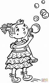 Coloring Pages Clipart Bubbles Blowing Bubble Girl Printable Little Drawing Getcolorings Color Girls Main Template Categories sketch template