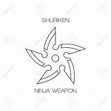 Shuriken Coloring Star Throwing Ninja Vector Designlooter Concealed Weapon Japanese Stock Template sketch template
