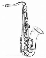 Colorir Saxofone Instrumentos Musicais Desenhos Imprimirdesenhos sketch template