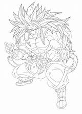 Goku Pages Ssj5 Lineart sketch template
