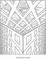 Escher Kleurplaten Gezichtsbedrog Effortfulg Surreal Dover Mandala Adults Optische sketch template