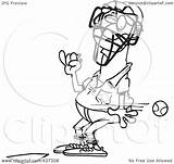 Umpire Royalty Baseball Illustration Clipart Outline Flying Past Toonaday Rf Coloring Getcolorings Printable Getdrawings sketch template