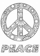 Peace Coloring Symbol Flowers Pages Stress Color Anti Zen Adult Adults Text Inside Mandala Sign Printable Sheets Signs Flower Justcolor sketch template