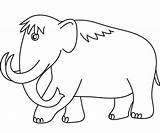 Mammoth Coloring Woolly Wooly Outline Pages Cartoon Tattoo Cute Color Getcolorings Tattooimages Biz Drawings Printable Print Getdrawings sketch template