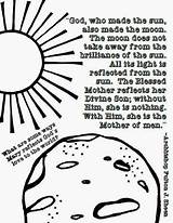 Coloring Fulton Sheen Mary Quote Looktohimandberadiant Sun God Moon Pages Church Made Mother Catholic Symbols sketch template
