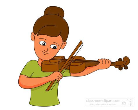Musical Instruments Clipart Girl Playing Her Violin