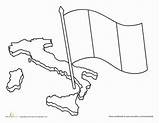 Italian Flag Coloring Pages Worksheet Kids Colors Choose Board Learning sketch template