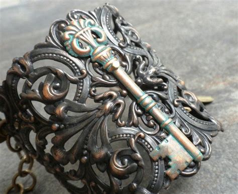 steampunk jewelry statement cuff skeleton key extra by serrelynda key