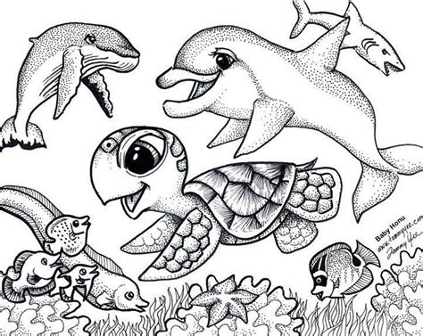 coloring pages  baby ocean animals helenenetkins