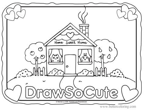 draw  cute house coloring pages  printable coloring pages
