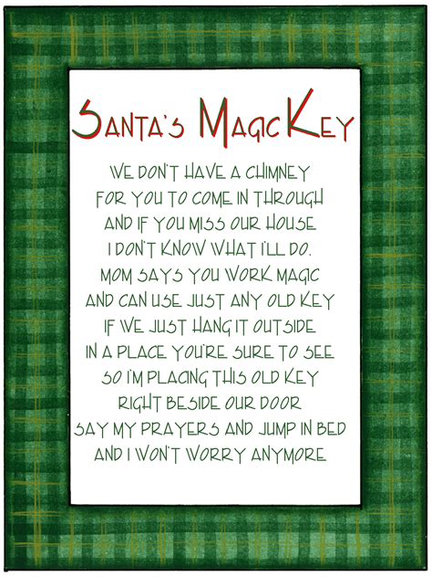 santas magic key poem gag gifts christmas christmas