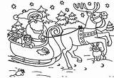Claus Sleigh Reindeer sketch template