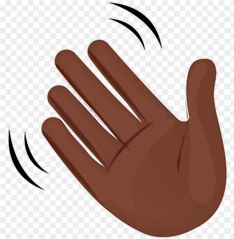 black hand waving emoji png image  transparent background toppng