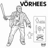 Ikea Jason Instructions Movie Horror Illustrations Harrington Ed Characters Monsters Voorhees Pages Coloring Leatherface 13th Friday Assemble Terror Movies Tumblr sketch template