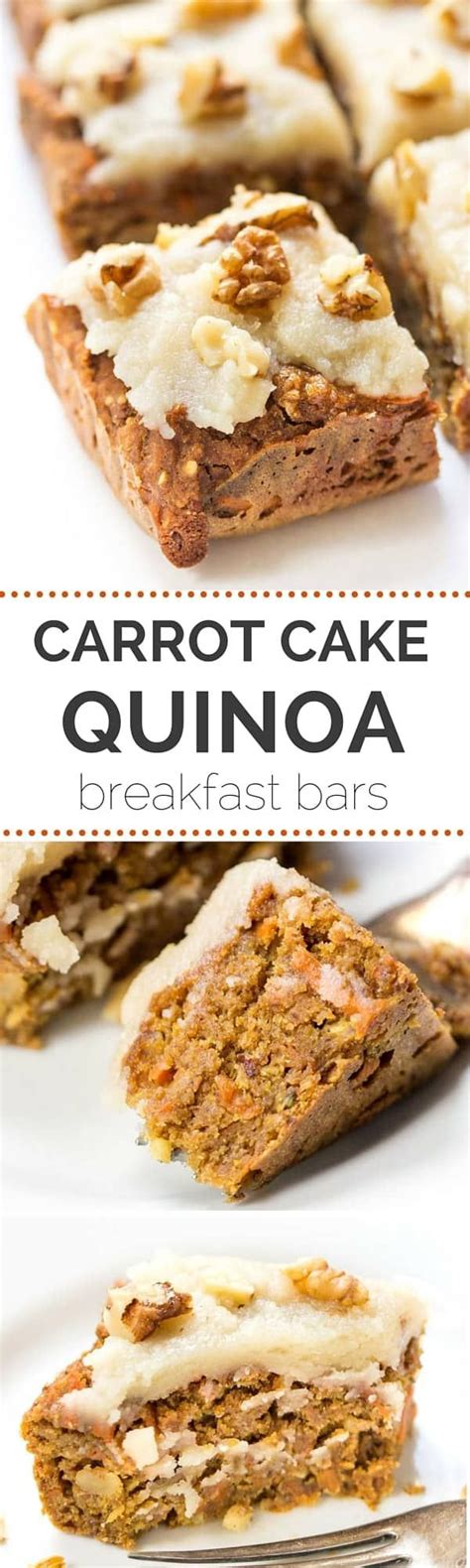 vegan carrot cake quinoa breakfast bars recipe breakfast bars