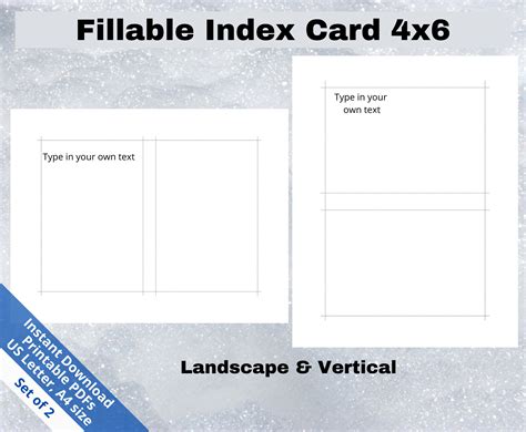 printable  index card fillable note cards editable index etsy
