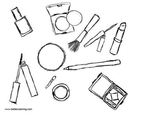makeup coloring pages cosmetics  printable coloring pages