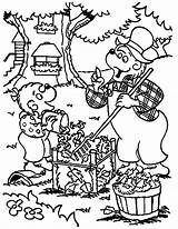 Bear Berenstain Dry Papa Coloring Pages Sister Cleaning Leaves sketch template