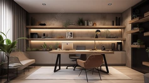 modern office space designed   freelancer background  rendering interior design