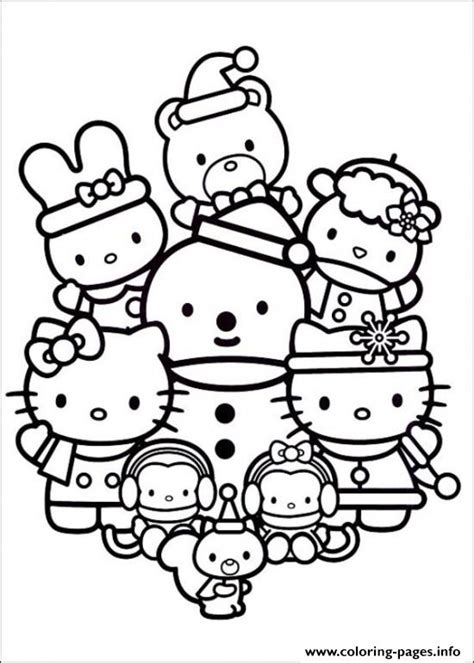 kitty christmas  friendscd coloring page printable