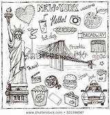 Deckblatt Doodles Sketch Englisch Landmark Liberty Taxi Statute sketch template
