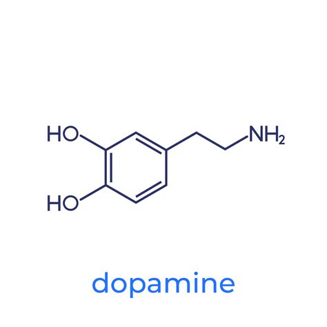 dopamine molecule  white vector  vector art  vecteezy