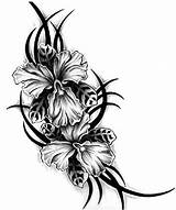 Tribal Tattoo Flower Designs Clipart Flowers Drawings Floral Tattoos Orchid Flores Drawing Pretty Iris Girls Stencil Beautiful Downloads Flor Background sketch template