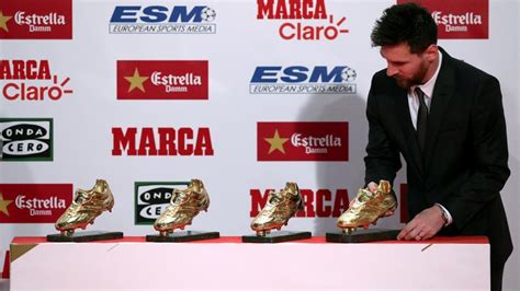 Fc Barcelona S Lionel Messi Wins Fourth European Golden Shoe Football