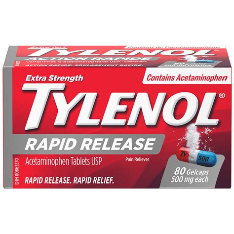 Tylenol Extra Strength Rapid Release Gels Acetaminophen 500mg Gelcaps