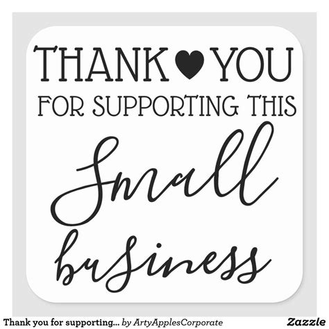 supporting small business square sticker zazzle