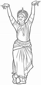 Indisk Ballo Indischer Tanz Vettore Indische Odissi Indienne Danse Variante Vecteur Klassischer Tänzer Indien Illustrationer Ievgen Melamud Shiva Indiano sketch template