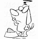 Cartoon Confused Dog Vector Staring Outlined Dish Egg Coloring His Ron Leishman Royalty sketch template