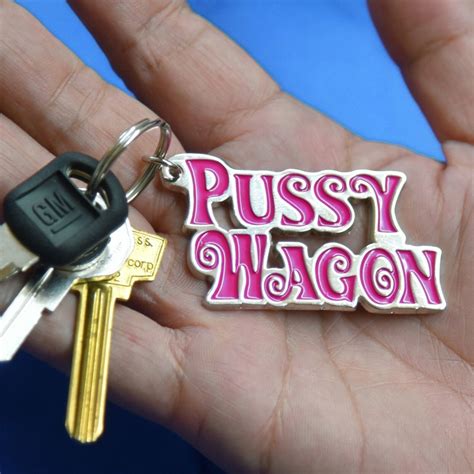 Action Movie Kill Bill Pussy Wagon Pink Letters Logo Alloy Enamel