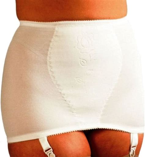 silhouettes lingerie firm control open girdle shapewear with 4 garters