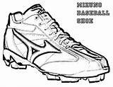 Baseball Mizuno Shoes Coloring Cleats Pages Template sketch template