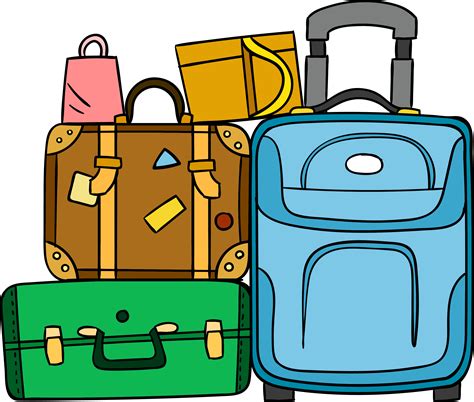 view full size suitcase baggage travel luggage cartoon clipart
