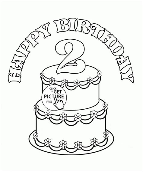 birthday cake coloring page  kids holiday coloring pages